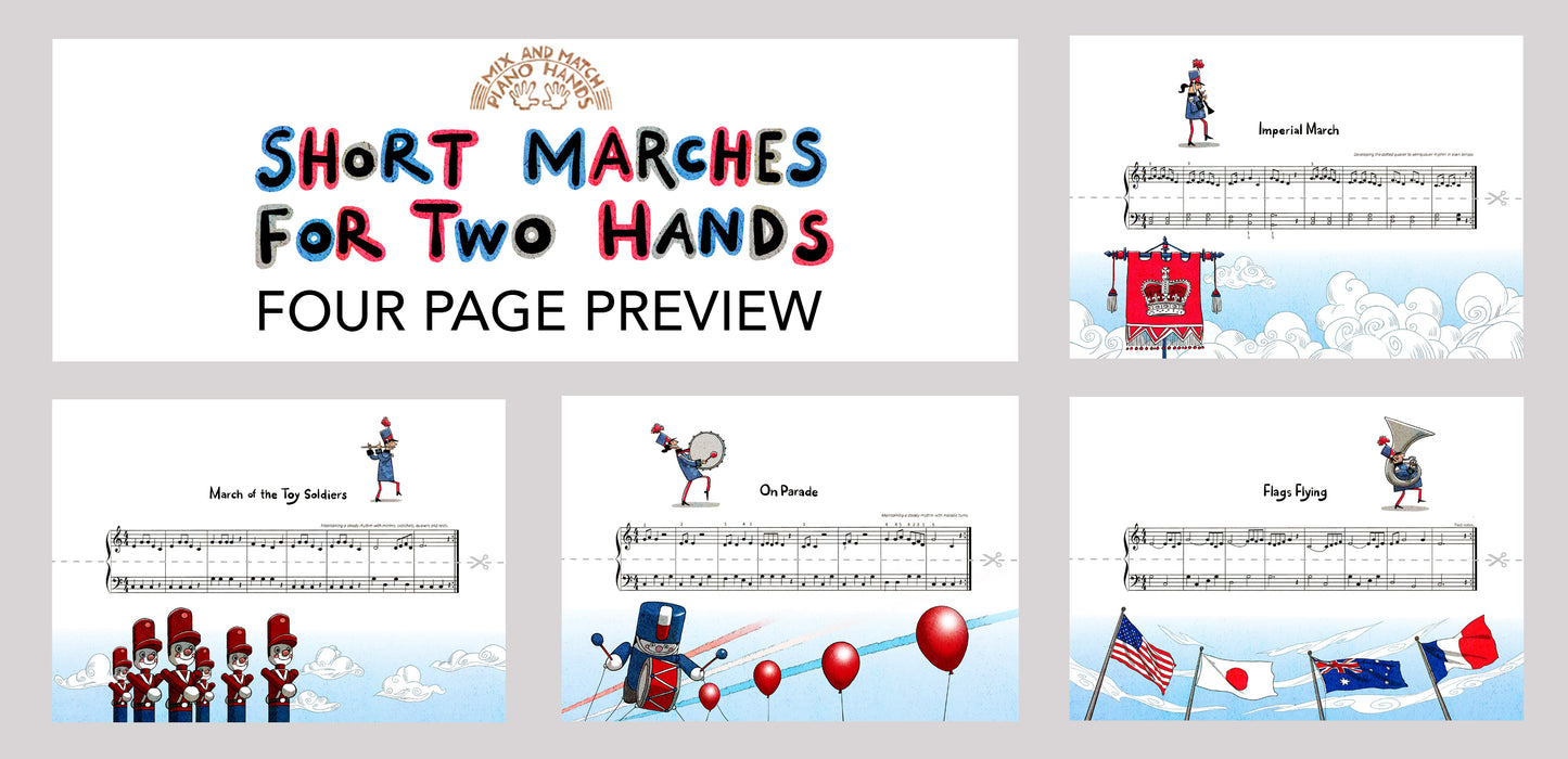 Short Marches for Two Hands